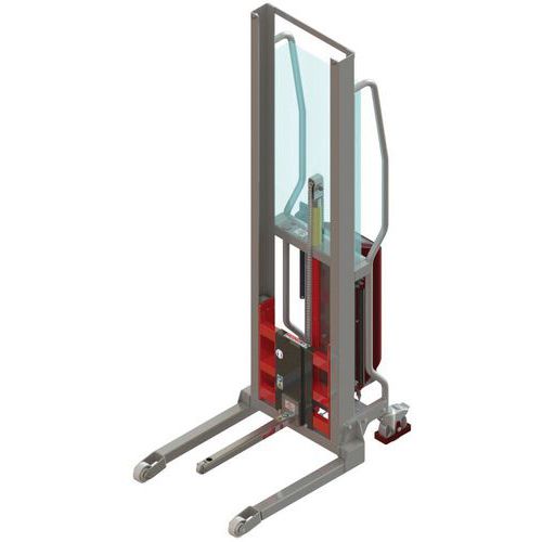 Gerbeur semi-électrique avec éperon à galet inox Levfix300 - Manuvit