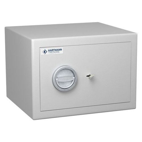 Hartmann Tresore - Coffre fort antifeu MB 30 - 24L - Serrure à clé A2P - Classe 2 - Gris Clair