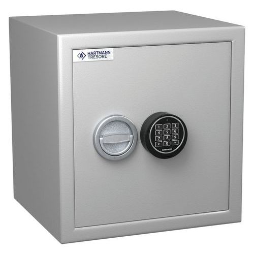 Hartmann Tresore - Coffre Fort Antifeu MB 40 Électronique - 38L Gris Clair - Classe 2 - Protection Documents et Objets de Valeur
