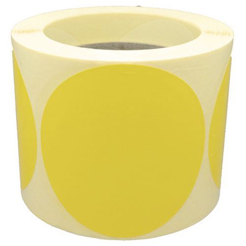 Pastille Adhésive Amovible En Rouleau Ã˜70mm Jaune - Manutan