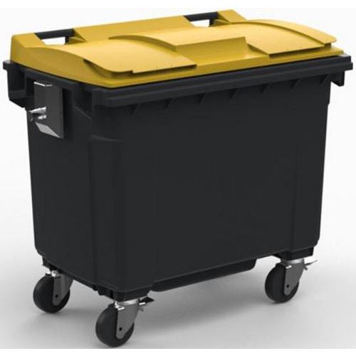 Conteneur 660l Couvercle Jaune Tourillon Metal Renforce Meta
