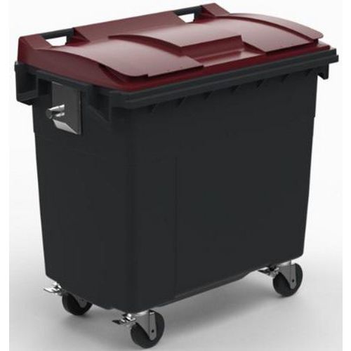 Conteneur 770l Couvercle Rouge Tourillon Metal Renforce Meta