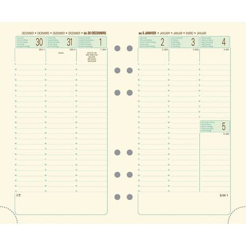 Stock Bureau - MIGNON Recharge IS16 Semainier 154x78 Mm, Recharge Semainier