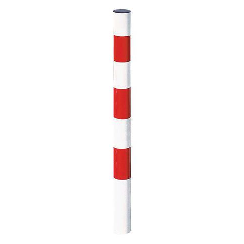 Procity - Potelet Pompier Ø76mm Blanc Rétro-réfléchissant - Hauteur 118cm - Métal Robuste - Fixation à sceller