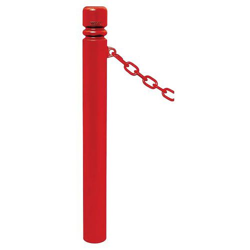 Procity - Potelet Province Ø114 mm City Rouge - 1 Anneau - Métal - 133.8 cm - Fixation à sceller