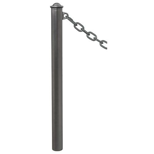 Procity - Potelet Province Ø76mm Chaînes 1 Anneau Agora Gris - H 121.5cm - Métal - Fixation à sceller