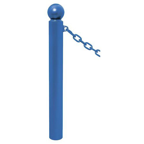 Potelet Province Ø114 Mm Chaines 1 Anneau Boule Bleu 5010