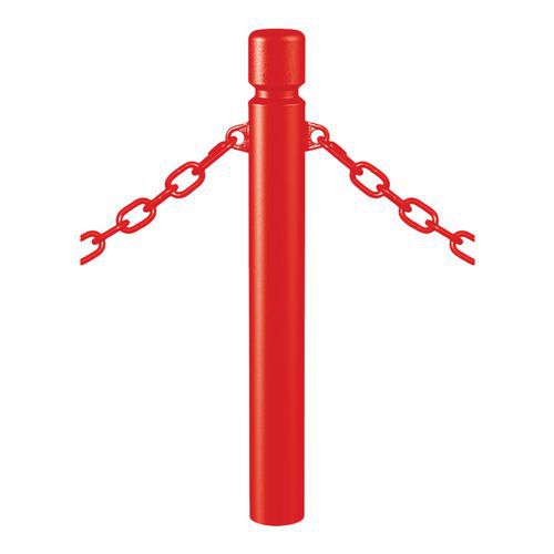 Potelet Agglo Ø 102 Mm À Chaines 2 Anneaux - Zinc Rouge 3020