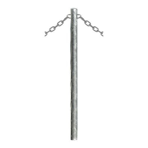 Procity - Potelet Carrefour Ø 60 mm à chaînes 2 anneaux - Galvanisé - 128 cm - Fixation à sceller - 10 ans garantie