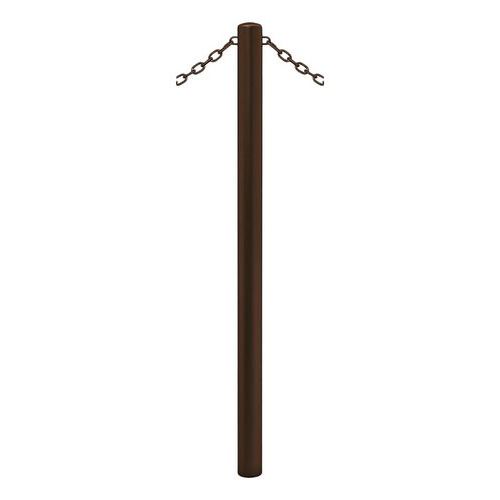 Procity - Potelet Carrefour Ø 60mm Marron Foncé - 2 Anneaux - Hauteur 128cm - À sceller - Voirie