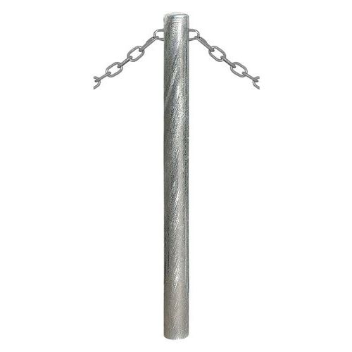 Procity - Potelet Carrefour Ø 76 mm Galvanisé - 2 Anneaux - Hauteur 118 cm - Fixation à sceller - Robuste et Durable