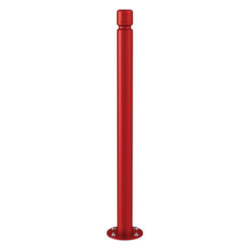 Procity - Potelet inclinable amortichoc Agglo - Zinc Rouge Foncé - Ø 7.6cm - 128cm Hauteur - Fixation à sceller