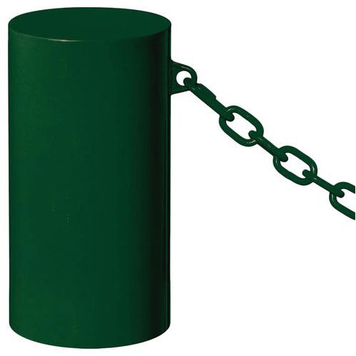 Procity - Borne Barcelone Ø 27 cm 1 anneau - Vert - Métal - 51 cm Hauteur - Fixation à sceller - 5 ans Garantie