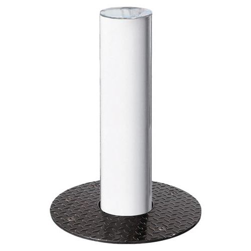 Borne Rétractable Ø 16 Cm Inox Brossé - Zinc Blanc 9010