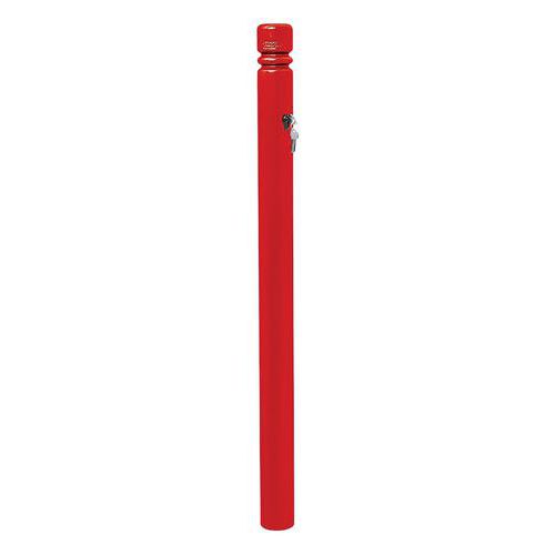 Procity - Potelet amovible Primabloc City - Zinc Rouge 3020 - 105cm - 3 clés identiques - Fixation à sceller