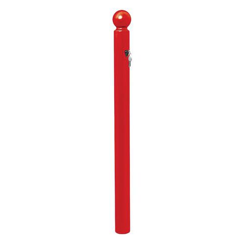 Potelet Amovible Primabloc 3 Clés Id.boule - Zinc Rouge 3020