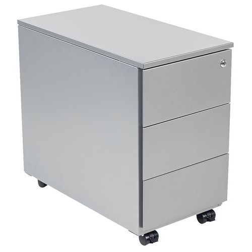 Robberechts - Caisson mobile Lugnos Gris Aluminium 3 tiroirs - 32x60x54.1 cm - Éco-responsable