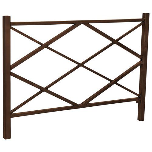 Procity - Barrière Losange 1.50m Acier Marron Foncé - 120x150x5cm - 5 Ans Garantie