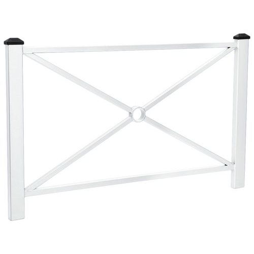 Barrière Pagode 1.58 M - 2 Pommeaux Noirs - Zinc Blanc 9010