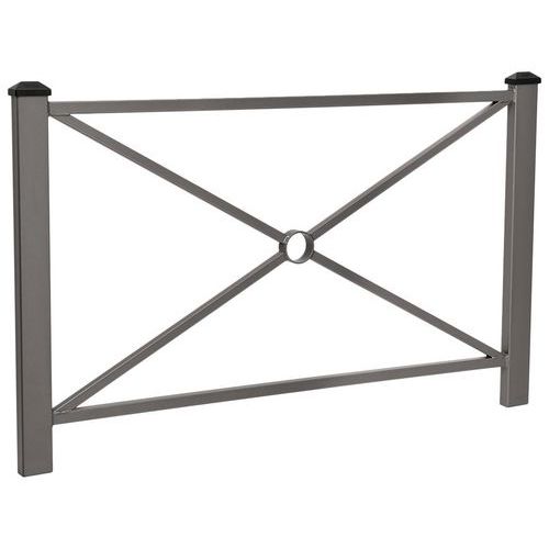 Barrière Pagode 1.58 M - 2 Pommeaux Noirs Zinc Gris Procity
