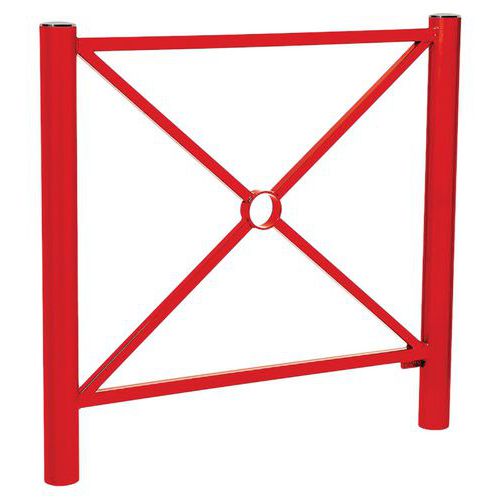 Barrière Province Simple Croix 1.07 M Inox - Zinc Rouge 3020