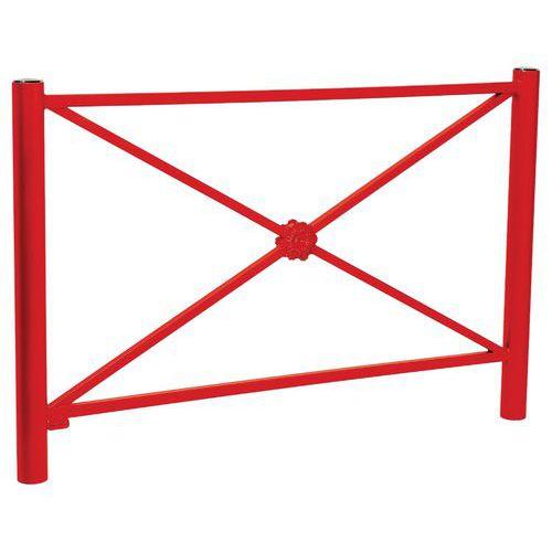 Barrière Province Rosace 1.57 M Inox Brossé Zinc Rouge 3020