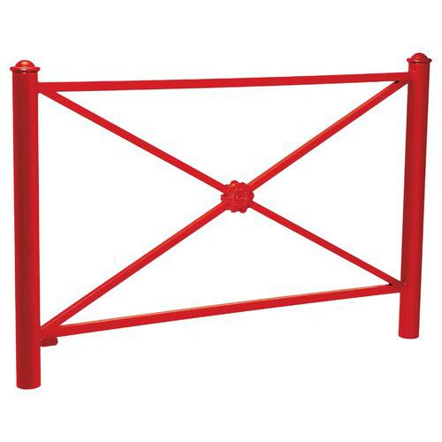 Procity - Barrière Province Agora 1.57m - Acier Rouge Époxy - 121.5cm Hauteur - 5 Ans Garantie