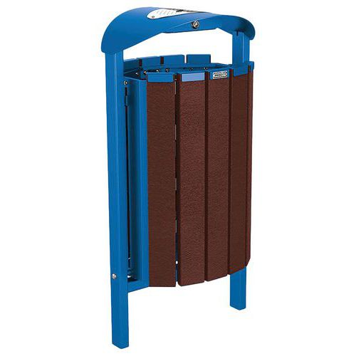 Cendrier/poub Silaos 50l Acier/plast Recy Scel. Bleu 5010