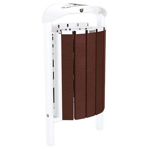 Cendrier/poub Silaos 50l Acier/plast Recy Scel. Blanc 9010