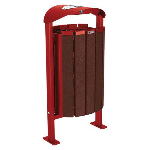 Cendrier/pou Silaos 50 L Acier/plast Recy Platine Rouge 3004
