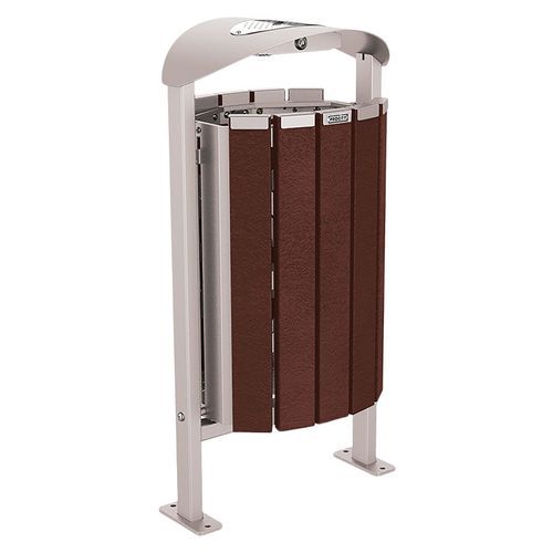 Cendrier/poub Silaos 50 L Acier/plast Recy Platine Gris 7044