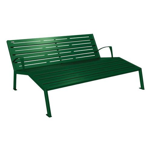Chaise Longue Silaos 3 Places Accoudoirs Acier - Vert 6005