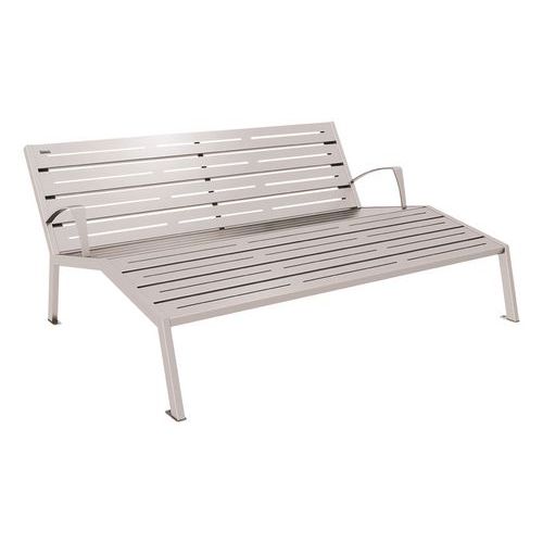 Chaise Longue Silaos 3 Places Accoudoirs Acier - Gris 7044