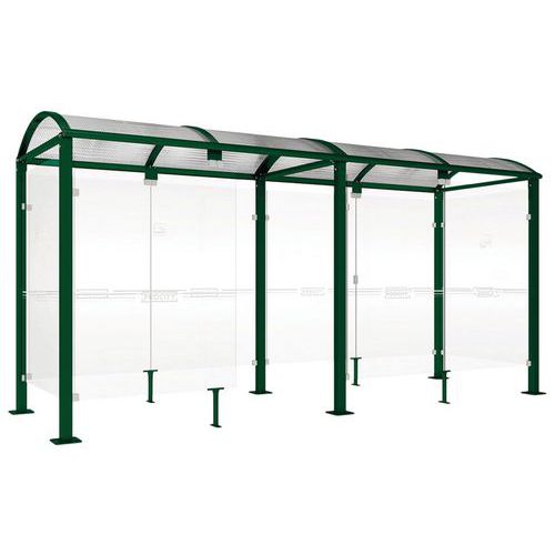 Abri Fumeurs Voûte M 5 M Bardages Fond/latéraux Vert 6005