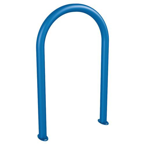 Support Vélos Trombone Tube Ø 60 Platines - Galva Bleu 5010
