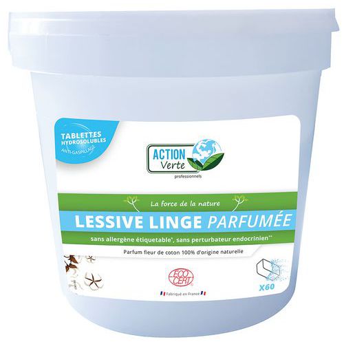 Tablettes Lessive Linge Parfumées Ecocert X 60 -action Verte