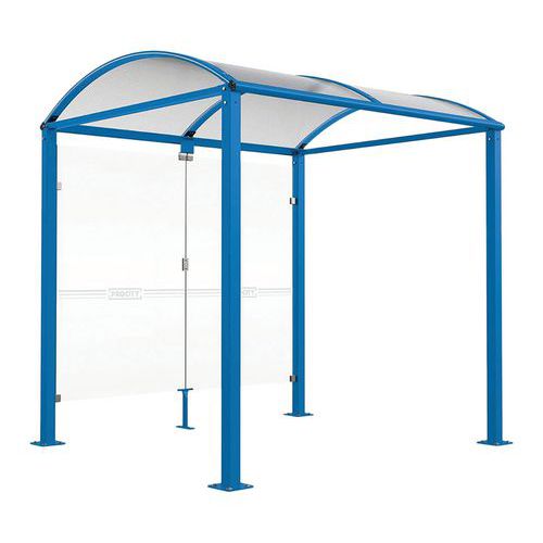 Procity - Abri vélos Voûte M fixe initial - Bleu 5010 - 6 places - Acier et Verre - 2.5m x 2.17m