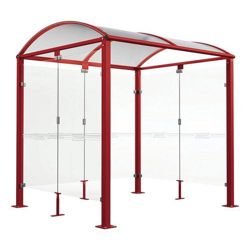 Abri Vélos Voûte M Initial Bardages Verre - Rouge 3004