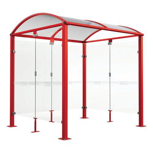 Abri Vélos Voûte M Initial Bardages Verre - Rouge 3020