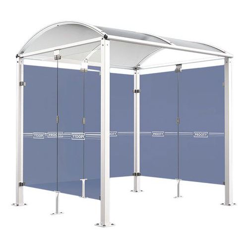 Abri Vélos Voûte M Initial Bardages Verre - Blanc 9010