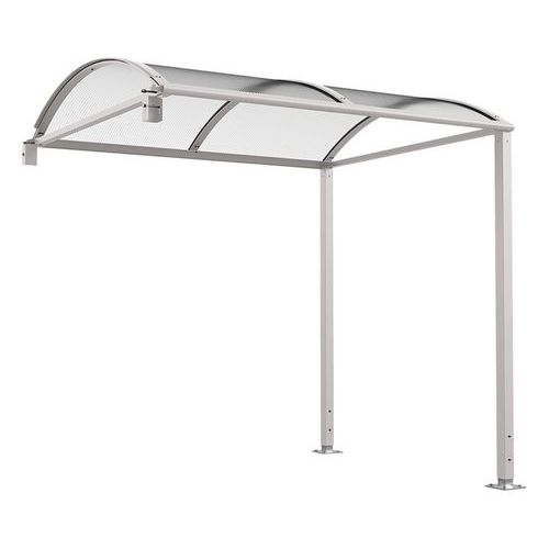 Procity - Abri vélos Voûte M complémentaire Gris Clair - 6 places - Acier & Polycarbonate - 2.5m Long