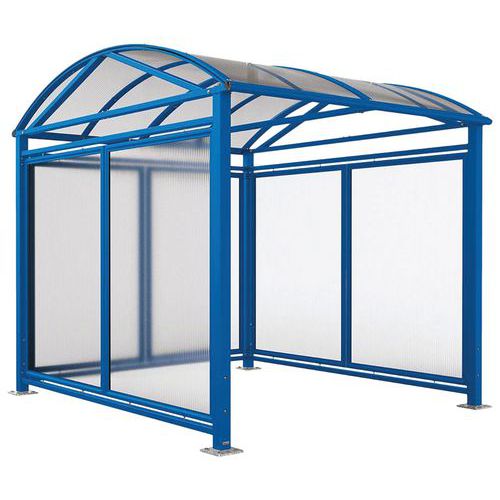 Abri Vélos Voûte L Initial Bardages Polycarbonate Bleu 5010