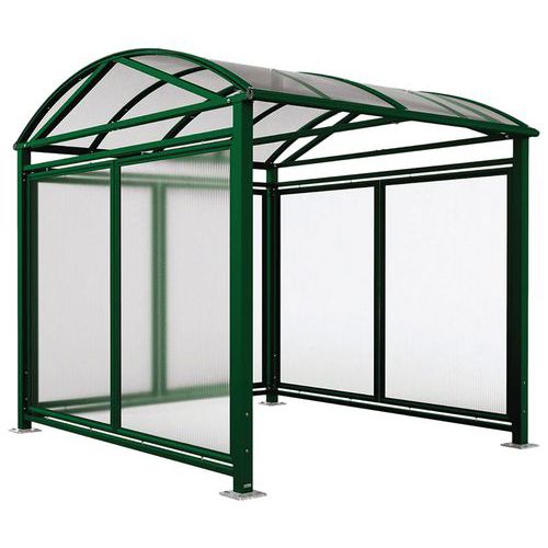 Abri Vélos Voûte L Initial Bardages Polycarbonate Vert 6005