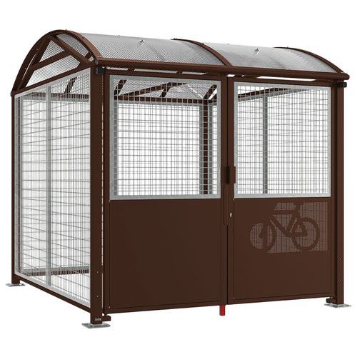 Abri Vélos Voûte L Initial Bardages Clé - Galva Marron 8017