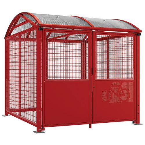 Abri Vélos Voûte L Init. Bardages Clé Peint Rouge 3004