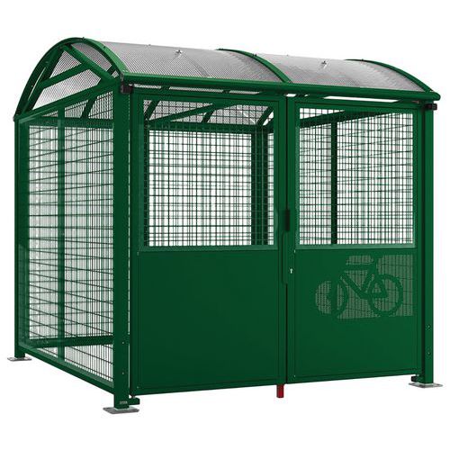 Abri Vélos Voûte L Init. Bardages Clé Peint Vert 6005