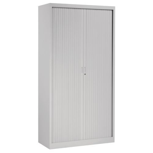 Robberechts - Armoire haute à rideaux gris clair - 198x100x43 cm - 4 tablettes 60kg - Acier - Livrée montée - Fermeture à clé