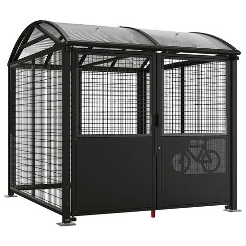 Abri Vélos Voûte L Init. Bardages Clé Peint Noir 9005