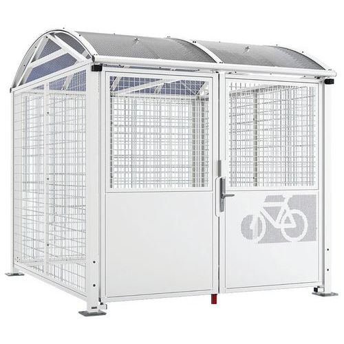 Abri Vélos Voûte L Init. Bardages Digicode Peint Blanc 9010