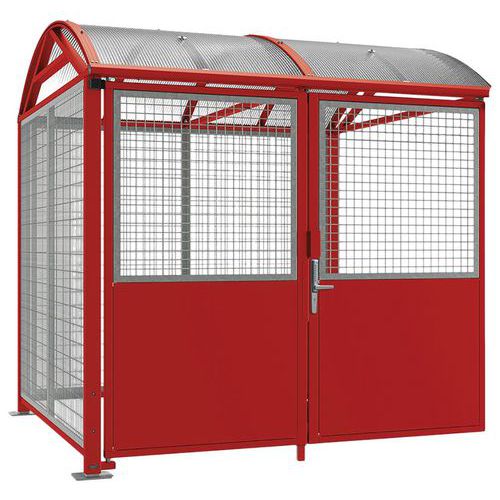 Abri Vélos Voûte L Comp. Bardages Digicode Galva Rouge 3004